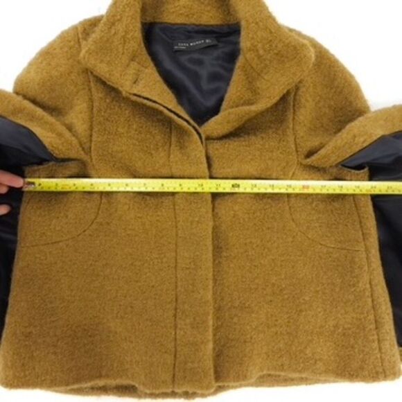 NEW Zara Wool Mohair Cape Coat Draped Poncho Jacket Camel Minimal French Girl - Picture 4 of 8